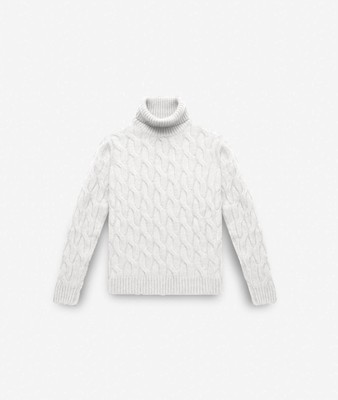 Pre-owned Larusmiani Turtleneck Sweater Col Du Pillon Sweater In White