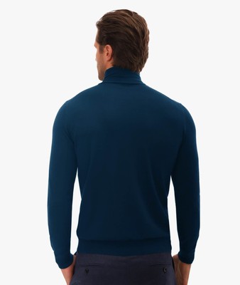 Pre-owned Larusmiani Turtleneck Sweater Pullman Sweater In Blue
