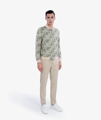 Pre-owned Larusmiani Bomber Cheetah Down Jacket In Green Cheetah
