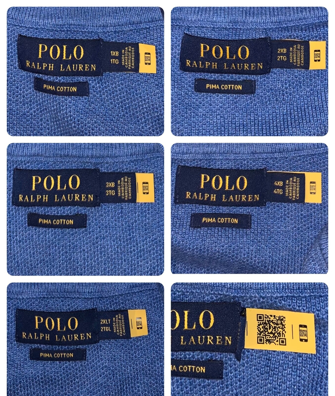POLO RALPH LAUREN Mens Big & Tall Blue Mesh-Knit Cotton Quarter-Zip Sweater