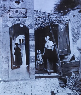 ''Courtyard of a Dutch House'', Pieter de Hooch, Magic Lantern Glass Slide