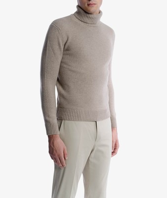 Pre-owned Larusmiani Turtleneck Sweater 'diablerets' Sweater In Beige