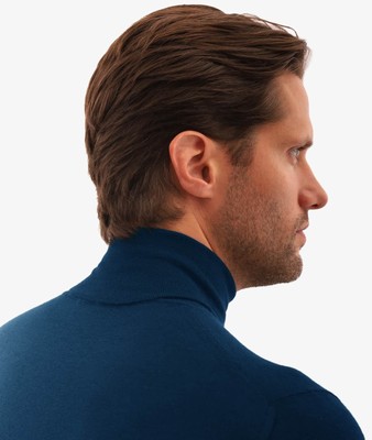 Pre-owned Larusmiani Turtleneck Sweater Pullman Sweater In Blue