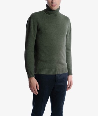 Pre-owned Larusmiani Turtleneck Sweater 'diablerets' Sweater In Green