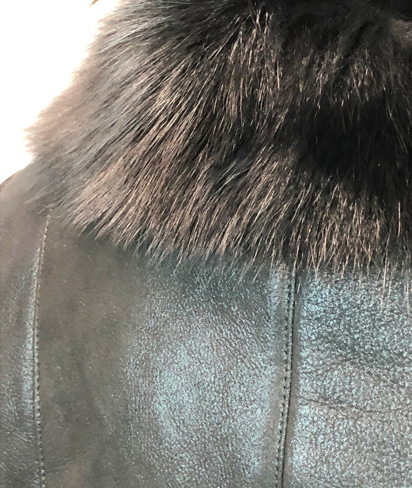 Pre-owned Victoria Real Fox Fur, 100% Real Sheepskin Shearling Leather, Buttons, Jacket Coat Xs-6xl In Black