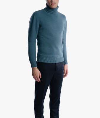 Pre-owned Larusmiani Turtleneck Sweater 'diablerets' Sweater In Blue