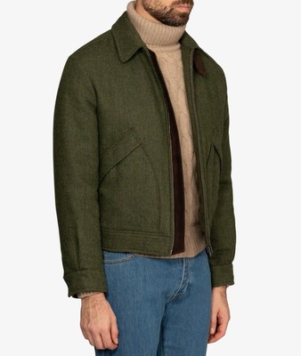 Pre-owned Larusmiani Casual Jacket Oblique Blazer In Green