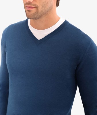 Pre-owned Larusmiani V-neck Sweater 'pullman' Sweater In Blue