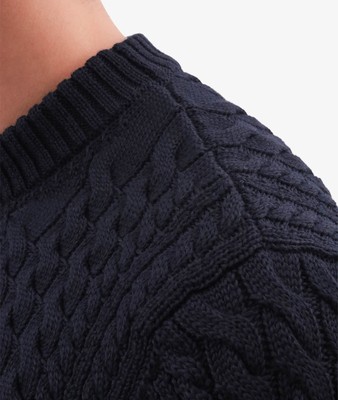 Pre-owned Larusmiani Cable Knit Sweater Col Du Pillon Sweater In Blue