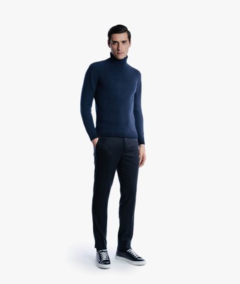 Pre-owned Larusmiani Turtleneck Sweater 'diablerets' Sweater In Blue