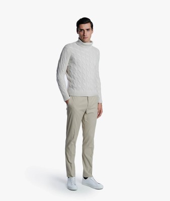 Pre-owned Larusmiani Turtleneck Sweater Col Du Pillon Sweater In White