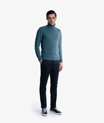 Pre-owned Larusmiani Turtleneck Sweater 'diablerets' Sweater In Blue