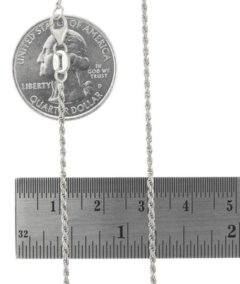 Pre-owned Nuragold 14k White Gold Solid Womens 1.5mm Diamond Cut Chain Pendant Necklace 16"