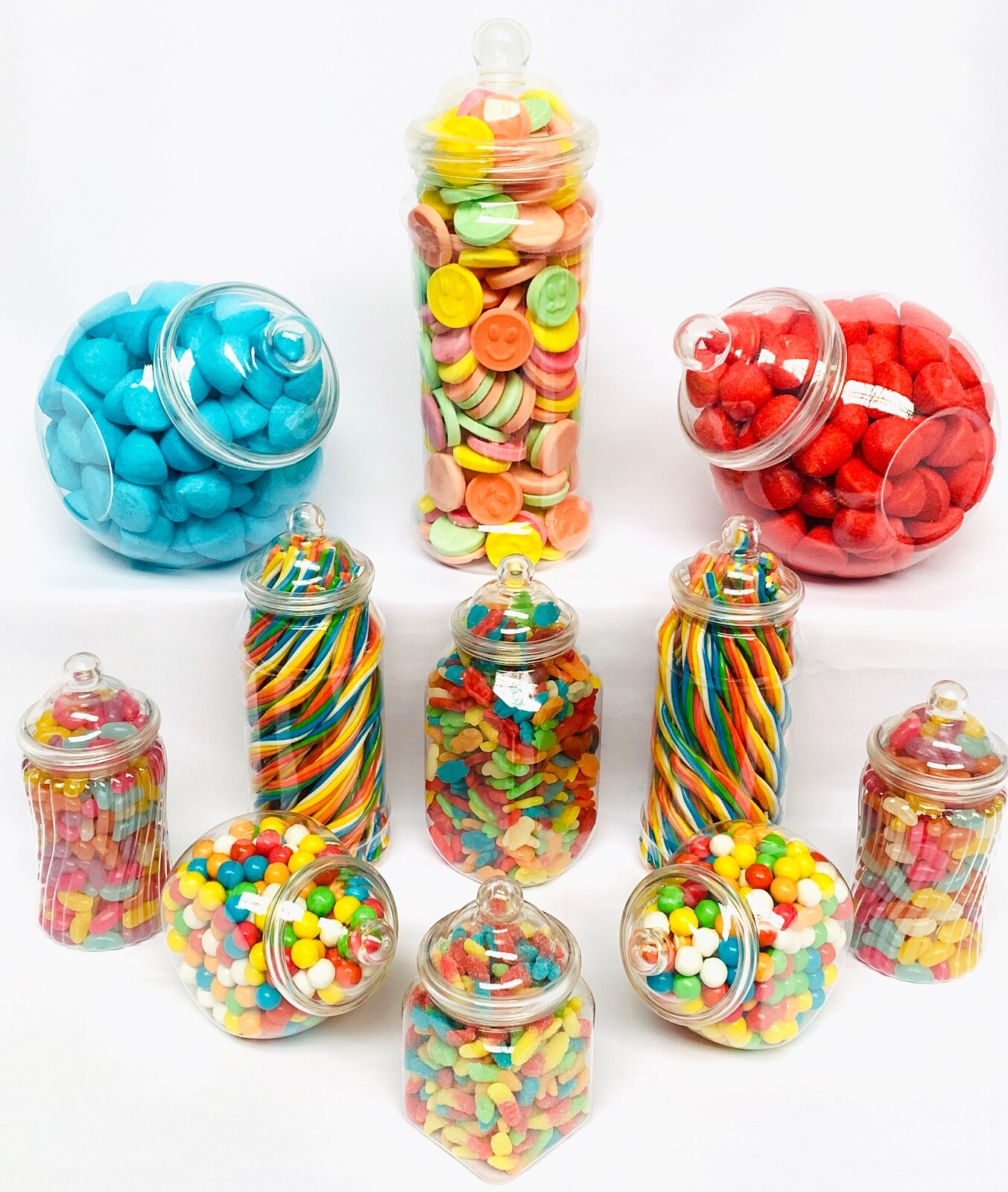 11 Retro Plastic Sweet Jars for Truly Sweet Candy Buffet, Sweet Table