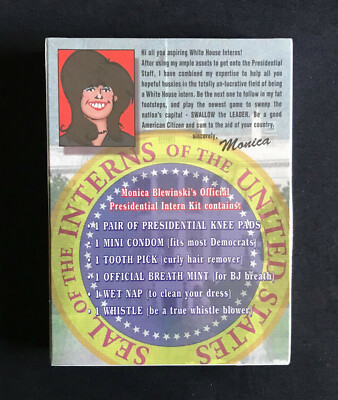 Clinton Bill pipedream item #BJ1600 Zippergate Monica SEALED 1998 NEW not opened