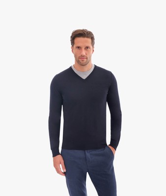 Pre-owned Larusmiani V-neck Sweater 'pullman' Sweater In Blue