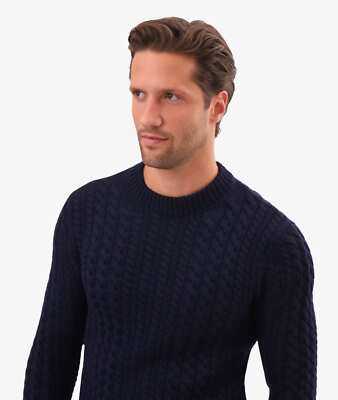 Pre-owned Larusmiani Cable Knit Sweater Col Du Pillon Sweater In Blue