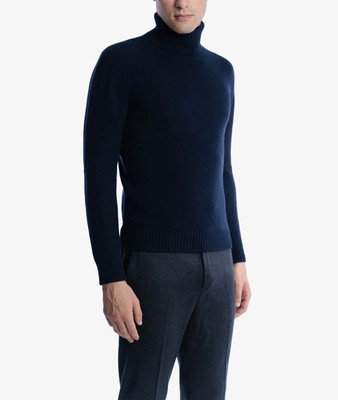 Pre-owned Larusmiani Turtleneck Sweater 'diablerets' Sweater In Blue