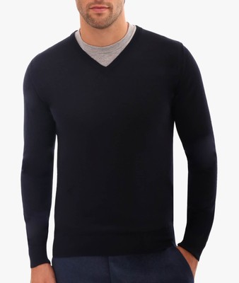 Pre-owned Larusmiani V-neck Sweater 'pullman' Sweater In Blue