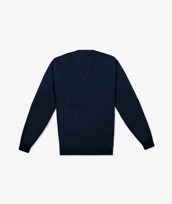 Pre-owned Larusmiani V-neck Sweater 'pullman' Sweater In Blue