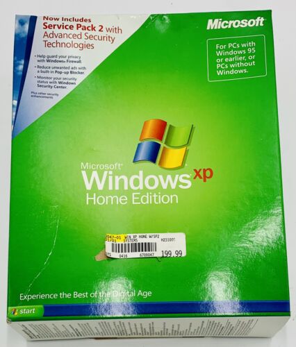 MICROSOFT WINDOWS XP HOME w/SP2 FULL OPERATING SYSTEM OS MS MICROSOFT WINDOWS XP HOME w/SP2 FULL OPERATING SYSTEM OS MS