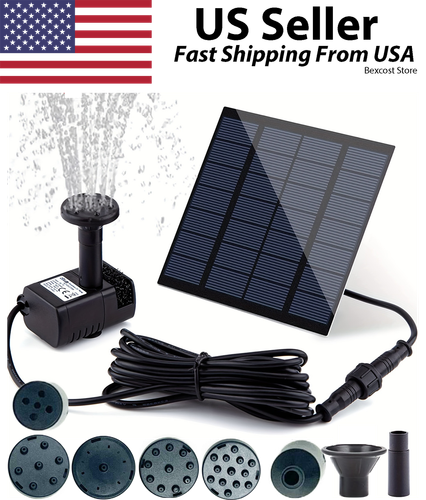 Solar Power Fountain Submersible Floating Water Pump Bird Bath Pond Garden Decor