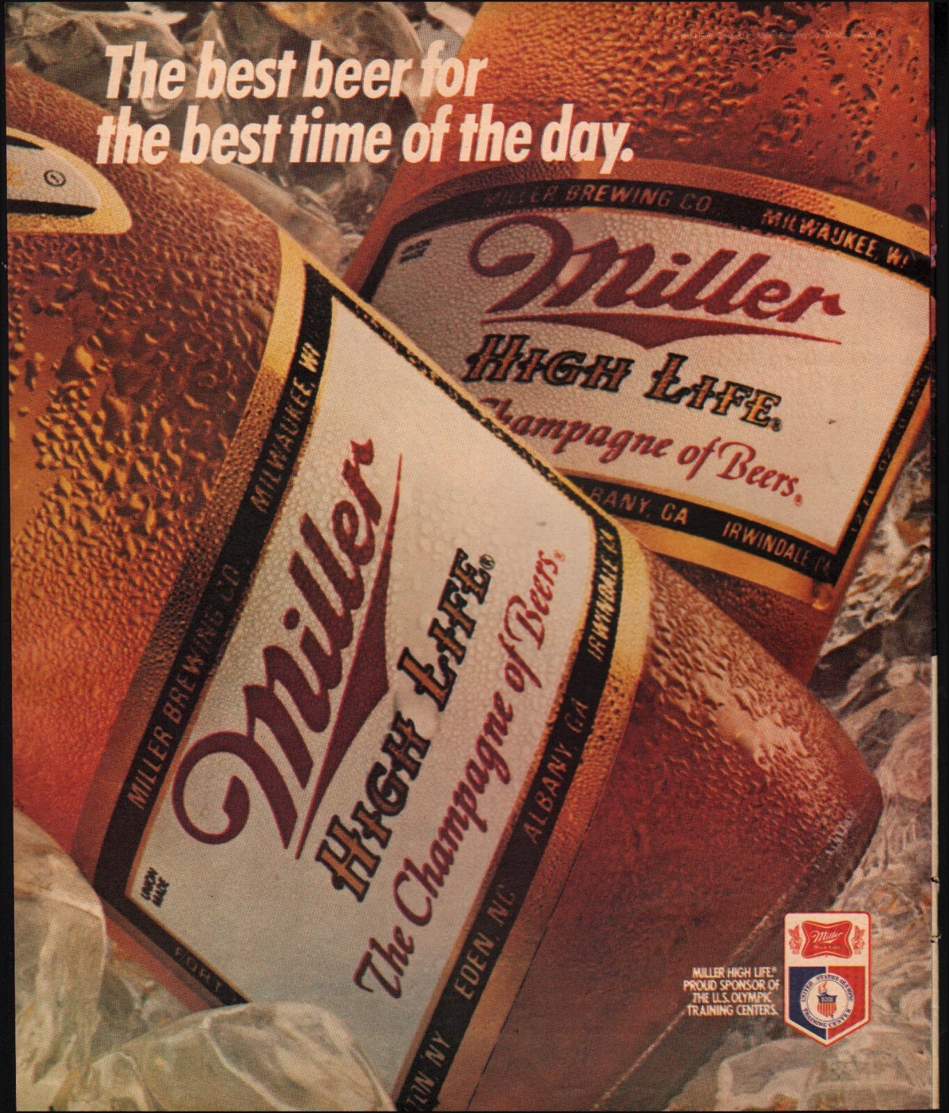 1980's Vintage ad Miller High Life Beer retro glass bottles