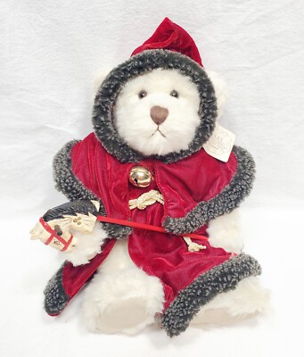 Russ Berrie Father Christmas Bear From The Past 14'' Jointed Plush Red Cape NWT