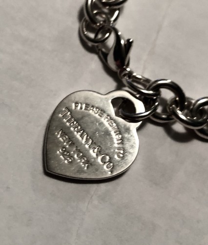 Tiffany & Co Sterling Silver Heart Tag Charm Bracelet