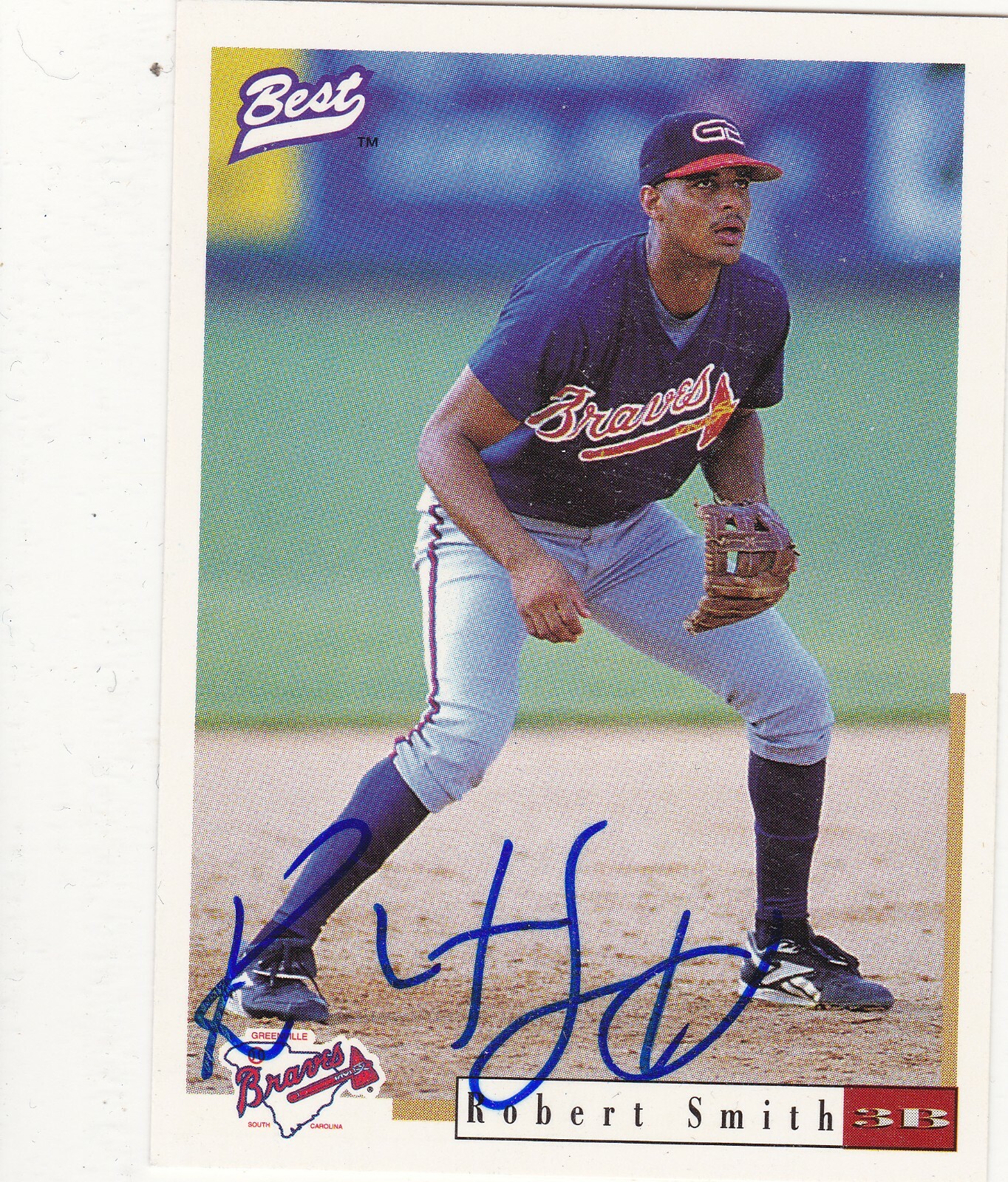 ROBERT BOB SMITH GREENVILLE BRAVES BEST MINOR LEAGUE SIGNED