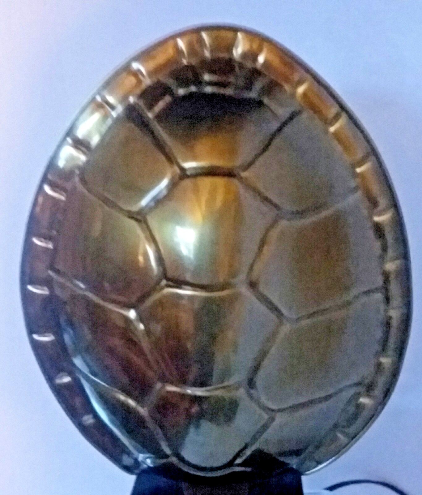 Vintage Brass Lamp TV Table Chapman '70s  Mid Century Mod TortoiseTurtle Shell