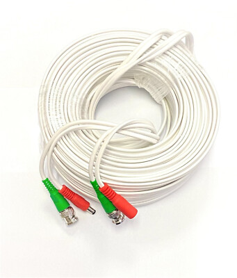 100ft HD Video Power BNC Cable for Lorex 4K Ultra HD 8-Ch DVR & Cameras - White