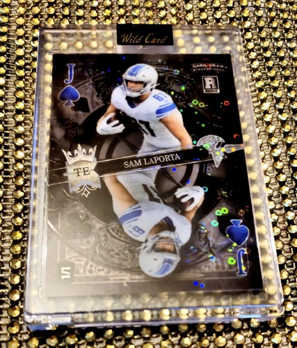 d 1/1 BLACK/SILVER DISCO MIRROR Sam LaPorta RC Wild Card 5