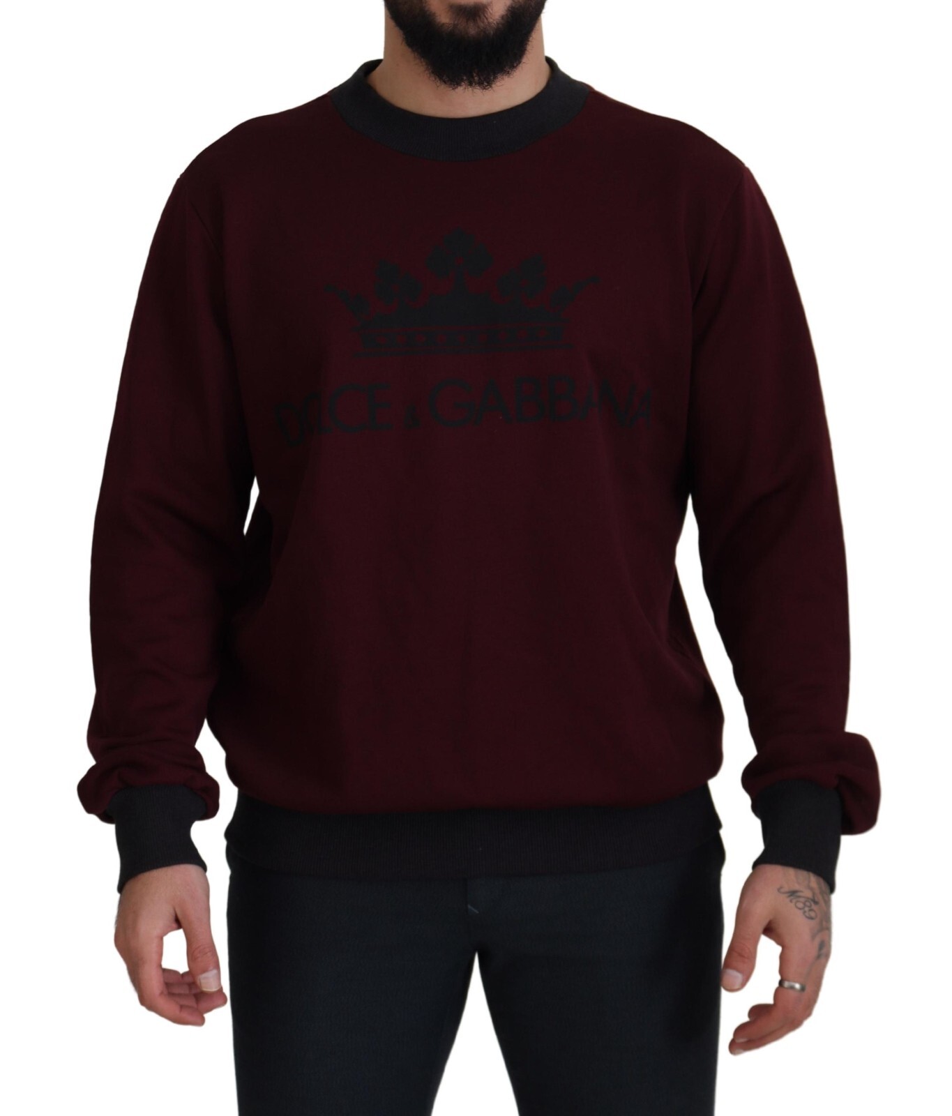 

DOLCE - GABBANA Свитер Бордовый Хлопковый Пуловер с Логотипом IT52/US42/ 450usd, Maroon