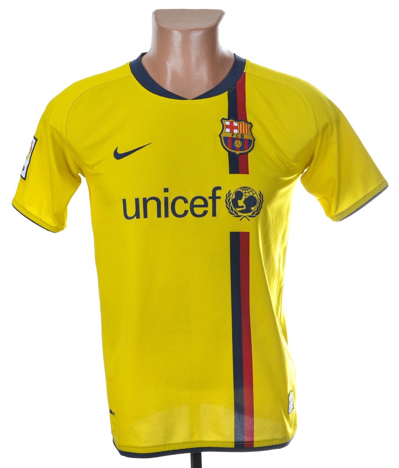 BARCELONA SPAIN 2008/2009 AWAY FOOTBALL SHIRT JERSEY NIKE L