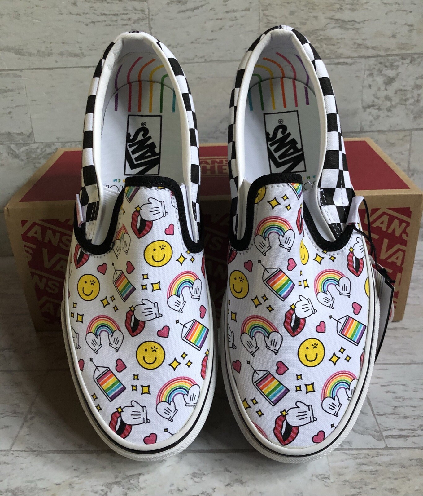 Vans x Flour Shop Icon Checker Board Slip-on Shoes Women`s 8.5 NO Box Top |  194901282280 - Vans shoes Classic Slip - Blue , Icons Checkerboard  Manufacturer | SporTipTop