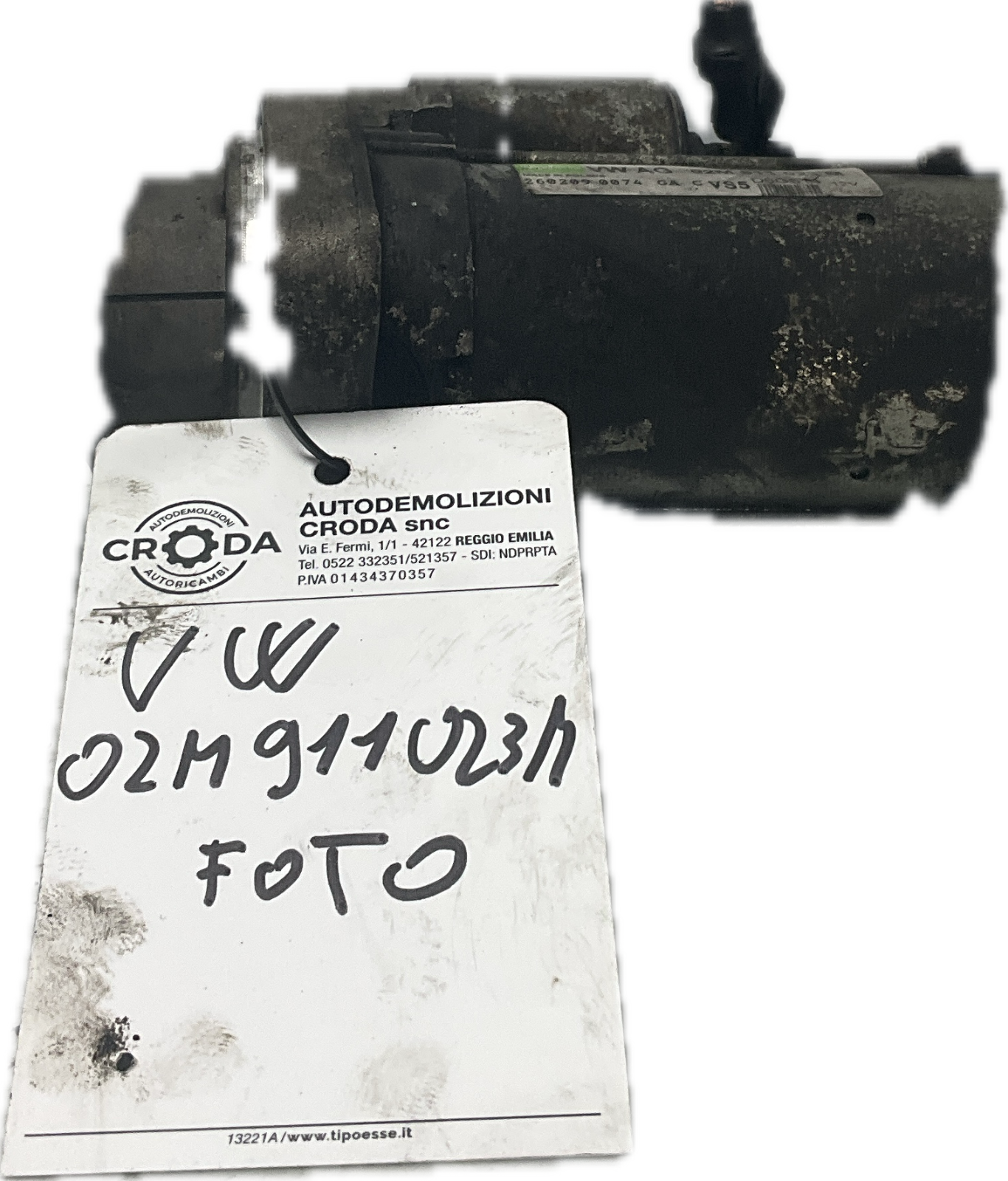 Motorino avviamento VOLKSWAGEN SEAT SKODA AUDI 02M911023M (2006)