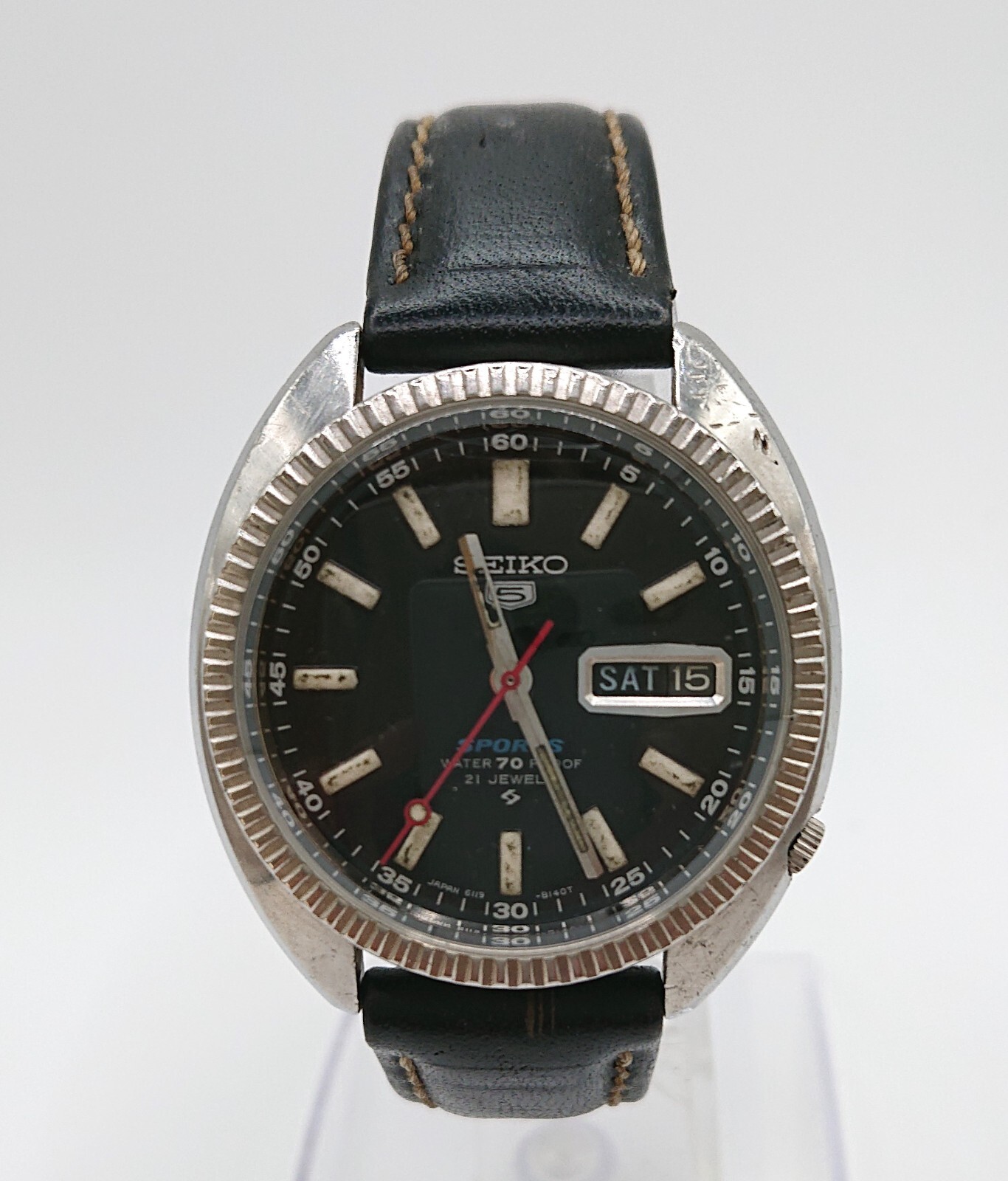 稼働 SEIKO セイコー5スポーツ 6119-8140 エンジンターンドベゼル 稼働 SEIKO セイコー5スポーツ 6119-8140 エンジンターンド