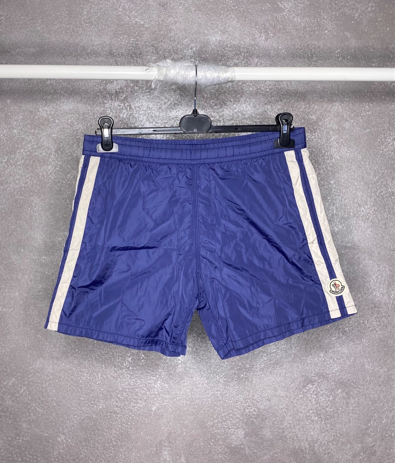 Moncler Mens Swim Shorts Boxer Mare Blue Size M Logo | eBay