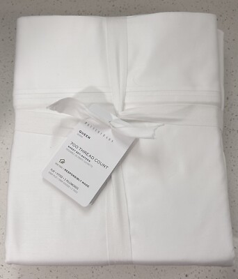 Pottery Barn  700-Thread-Count Sateen Sheet Set Queen size  white
