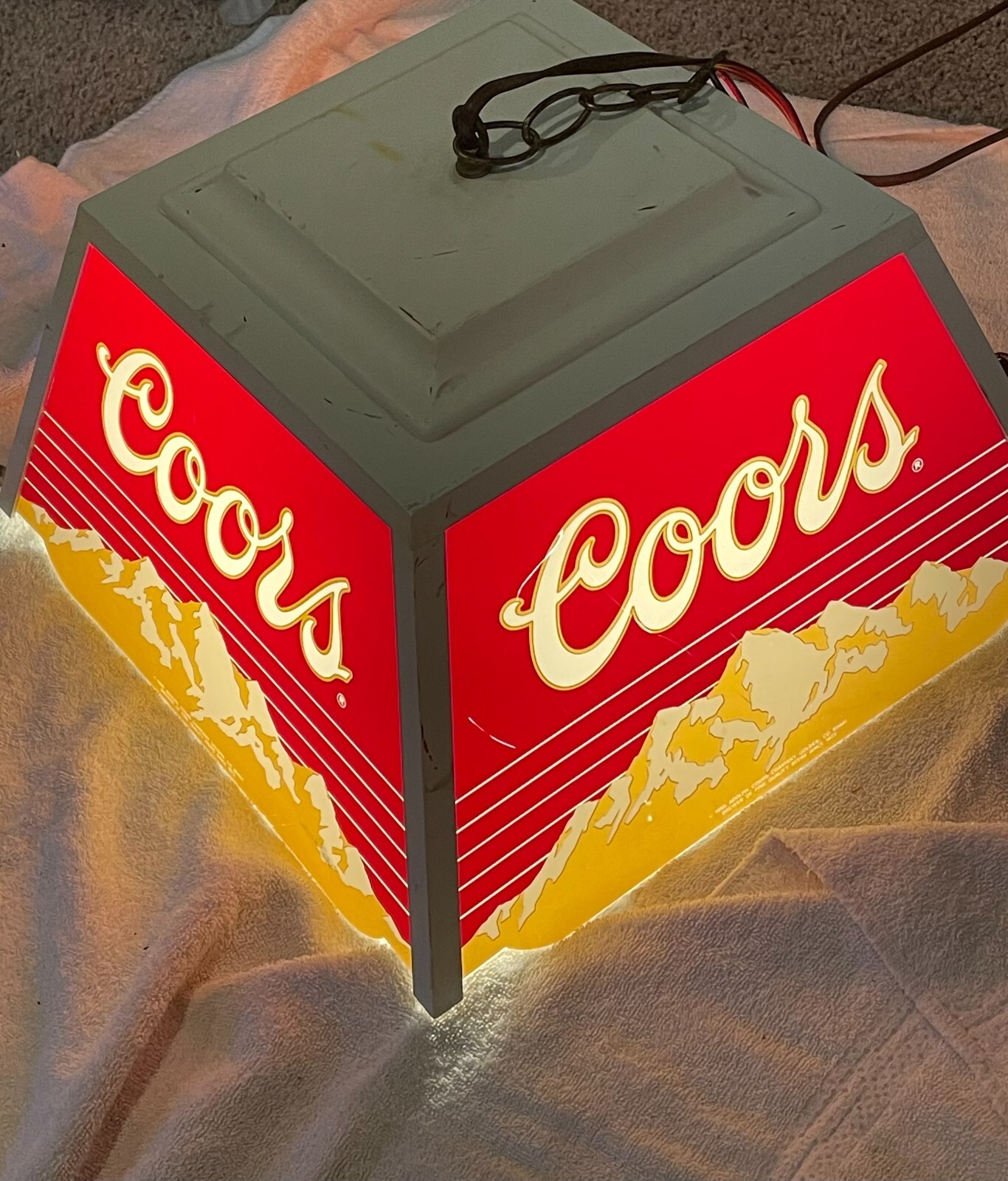 Coors Light beer ランプ 1985年　ビンテージ RARE VINTAGE Coors Mountains 1985 Beer Pool Billiard Poker