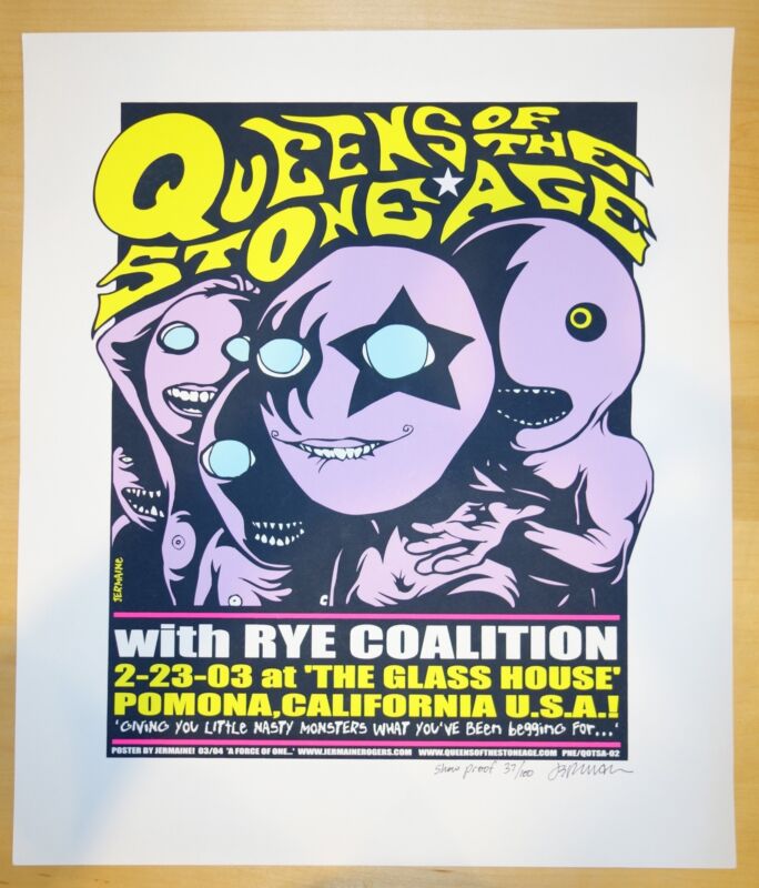 2003 Queens of the Stone Age - Pomona Silkscreen Concert Poster by Jermaine