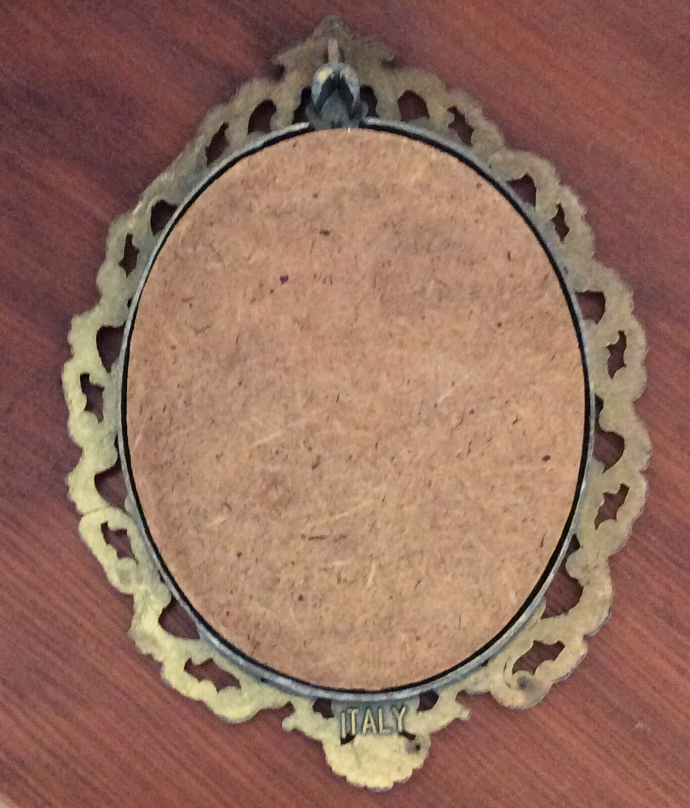 Vintage Small Ornate Metal Picture Frame w/ Easel ~ Italy