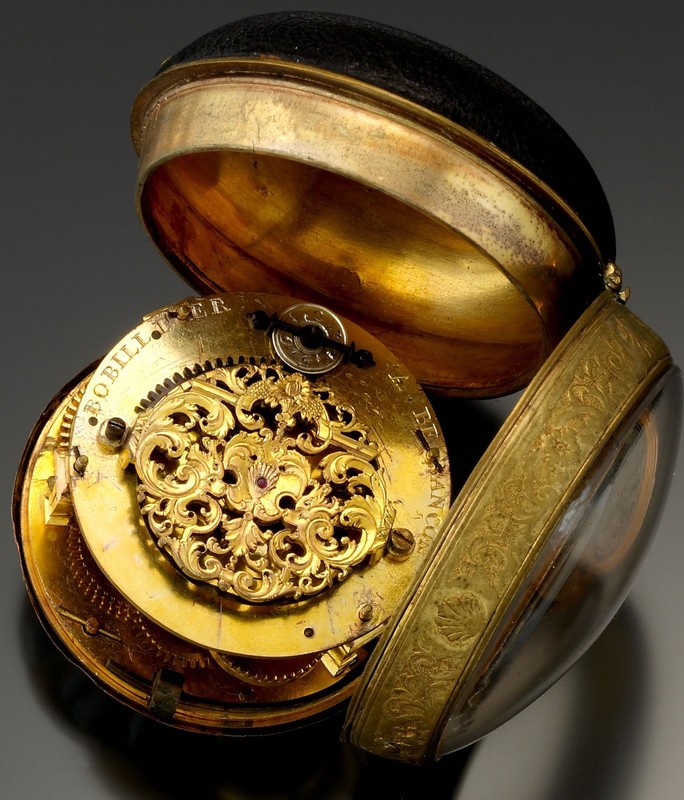 Rare Antique French Oignon Center Wind Bobilier Pocket Watch CA1700s