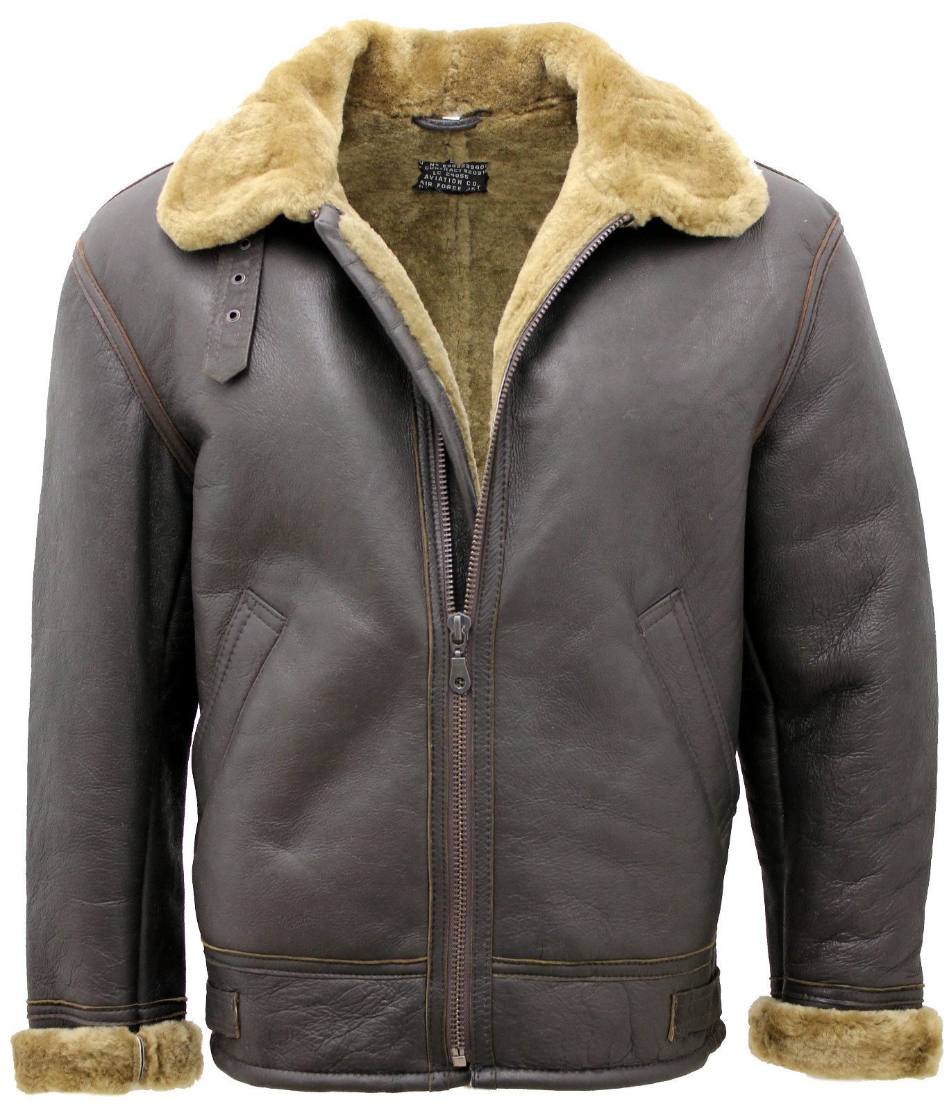 Pre-owned Infinity Men's Ginger B3 Shearling Sheepskin World War 2 Bomber Leather Flying Jacket In Brown With Ginger Fur