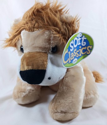 Soft Classics 10'' Plush Lion Sitting Jungle Stuffed Animal Toy Geoffrey