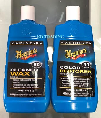 (2-Pk) Meguiar's MARINE RV Scratch Oxidation 1-Step CLEANER WAX + COLOR RESTORER