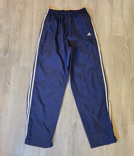 Vintage Adidas Track Pants Large Blue Classic 3 Striped Wide