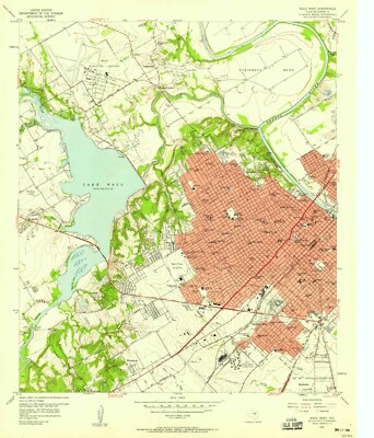 Waco West, TX - 1957 Topographic Map, USGS Premium Matte Print, Historic Texas