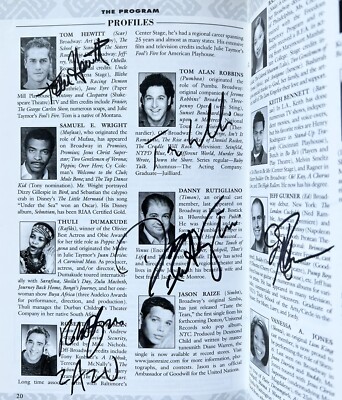 The Lion King Signed IP Stagebill - Tom Hewitt Robert Dorfman Tom Alan Robbins